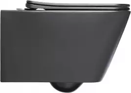 Унитаз подвесной Aquanet Rimless Tavr-W BL-103N-WHT black черный матовый, с сиденьем микролифтом