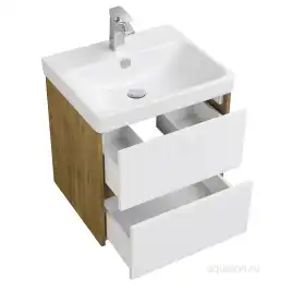 Тумба под раковину Aquaton Сканди 55 1A251701SDZ90 подвесная цвет, белый / дуб рустикальный
