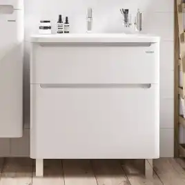 Тумба под раковину Grossman Адель 80 напольная, белая глянцевая (108007)