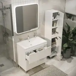 Тумба под раковину Grossman Виста 90 напольная, белая глянцевая (109067)