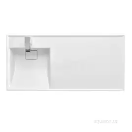 Раковина  Aquaton Лондри 105х50 L 1A72833KLH01L левая над стиральной машиной, из литьевого мрамора, Белая