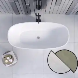 Ванна из литьевого мрамора  Aqua de Marco ANGELO 173х80 Белая 1175WANG