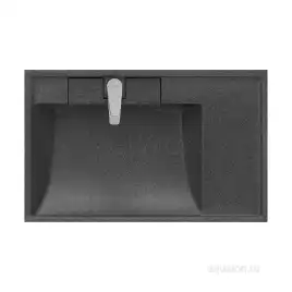 Раковина  Aquaton Рейн 80х50 1A72113KRW210  над стиральной машиной, из литьевого мрамора, Графит