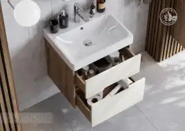 Тумба под раковину Aquaton Оливия 55 1A254201OLVG0 подвесная цвет, бежевый / дуб велл