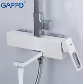 Душевая система Gappo G2417-8  с поворотным изливом, Хром / Белый