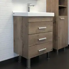 Тумба с умывальником Comforty Никосия 60Н Дуб темный, 00-00008852