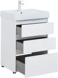 Тумба под раковину Aquanet Nova Lite 60 белый глянец (3 ящика) 302469