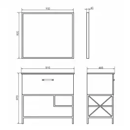 Тумба с умывальником Comforty Бредфорд 90 Белый, 00-00009955