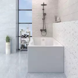 Ванна из литьевого мрамора  Aqua de Marco MIRA 178х79 с металлическими ножками Белая 1180WMIR