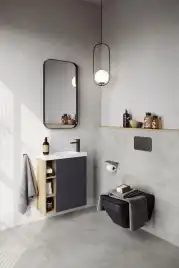 Тумба с раковиной подвесная Aqwella 5 Stars Alba 60 см, ALB0106RDD+ALB0706GRМ, цвет Дуб Давос