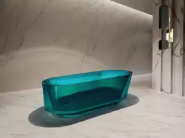 Прозрачная ванна ABBER Kristall AT9706Aquamarin 170х80 бирюзовая