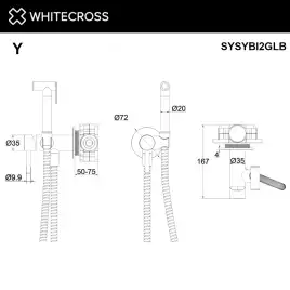 Смеситель с гигиеническим душем Whitecross Y brushed gold скрытого монтажа Золото брашированное, SYSYBI2GLB