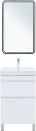 Тумба под раковину Aquanet Слим 50 напольная, белый сатин, 346041