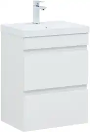 Тумба под раковину Aquanet Нота New 50 2 ящика, белый глянец 335416