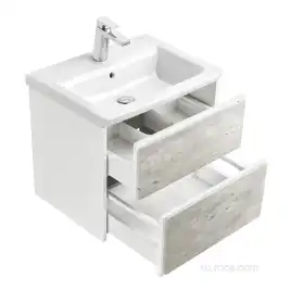 Тумбы под раковину Roca Ronda 60 ZRU9303002 подвесная, цвет, Белый матовый / Бетон