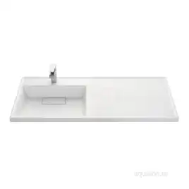 Раковина  Aquaton Лондри 120х50 L 1A72843KLH01L левая над стиральной машиной, из литьевого мрамора, Белая