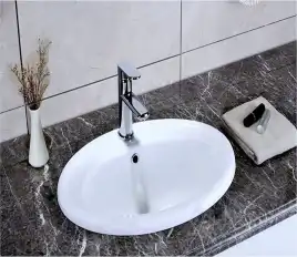 Умывальник CeramaLux 3172 560х430х200 Полувстраиваемая цвет Белый