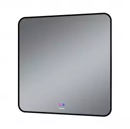 Зеркало Grossman ELEGANS-норма BLACK 80х80 1780802 с подстветкой, сенсорный выключатель, с подогревом, Черный матовый