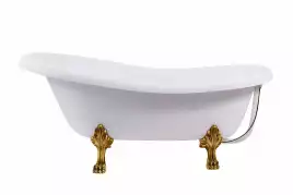 Ванна из литьевого мрамора  Aqua de Marco EDELWEISS 170х78 с золотыми ножками Белая 1170WGEDE