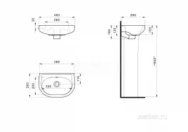 Раковина Santek Бриз 40 без отверстия под смеситель 1WH110439