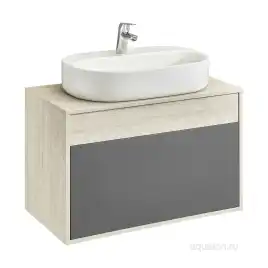 Тумба под раковину Aquaton Лофт Урбан 80 1A247601LQX60 подвесная цвет, серый графит / дуб орегон