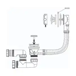 Слив-перелив для ванны Bettoserb 125315, хром