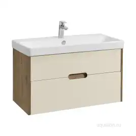 Тумба под раковину Aquaton Оливия 90 1A254401OLVG0 подвесная цвет, бежевый / дуб велл