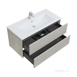 Тумба под раковину Aquaton Сохо 100 1A258201AJ9A0 подвесная цвет, слэйт / галька серая