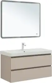 Тумба под раковину Aquanet Вега 2.0 100 бежевый, подвесная, 337939
