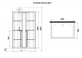 Душевая кабина Niagara Standart 100х80х225 ST100/80/15QL/KL/BKT низкий поддон, без гидромассажа