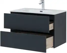 Тумба под раковину Aquanet Алвита New 80 2 ящика, антрацит 277515