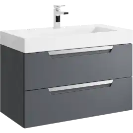 Тумба с раковиной подвесная Aqwella 5 Stars Cube 90 см, CUB0109GR, цвет Серый