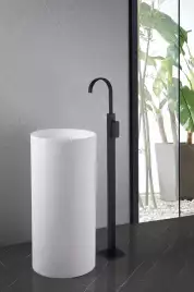 Напольный смеситель для раковины  Abber Wasserfall AF8640B, однорычажный, с внутренней частью, Черный матовый
