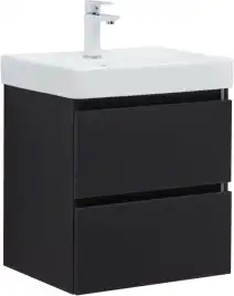 Тумба под раковину Aquanet Вега 2.0 50 черный, подвесная, 337952