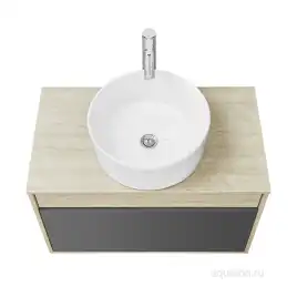 Тумба под раковину Aquaton Лофт Урбан 80 1A247601LQX60 подвесная цвет, серый графит / дуб орегон