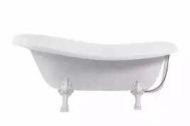 Ванна из литьевого мрамора  Aqua de Marco EDELWEISS 170х78 с белыми ножками Белая 1170WWEDE