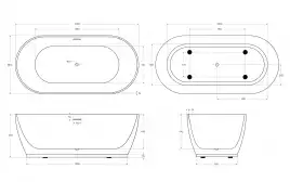 Акриловая ванна BelBagno 170х80 BB413-1700-800, отдельностоящая, Белая глянцевая