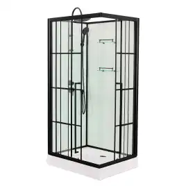 Душевая кабина Loranto 100х100, низкий поддон, Прозрачное стекло, CS-3008TM/W-100L