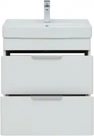 Тумба под раковину Aquanet Ирис new 60 белый глянец (2 ящика) 310152
