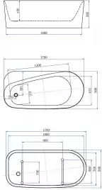 Акриловая ванна Allen Brau Priority 1 170x80 2.31001.20 белый глянец