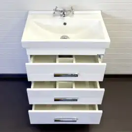 Тумба с умывальником Comforty Никосия 60Н Белый, 00-00011160