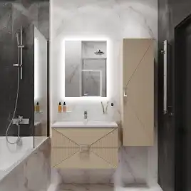 Тумба под раковину Grossman Луксор 100 подвесная, бежевый матовый (1010057)