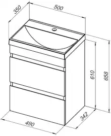 Тумба под раковину Aquanet Нота New 50 дуб веллингтон табак 334190