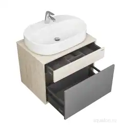 Тумба под раковину Aquaton Лофт Урбан 65 1A254001LQX60 подвесная цвет, серый графит / дуб орегон