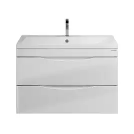 Тумба под раковину Grossman Виста 80 подвесная, белая глянцевая (108060)