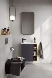 Тумба с раковиной подвесная Aqwella 5 Stars Alba 60 см, ALB0106LDD+ALB0706GRМ, цвет Дуб Давос