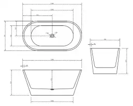 Акриловая ванна Abber 140х70 AB9203-1.4, отдельностоящая, Белая глянцевая