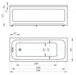 Акриловая ванна Aquatek Eco Friendly Мия 170x80 (без гидромассажа)