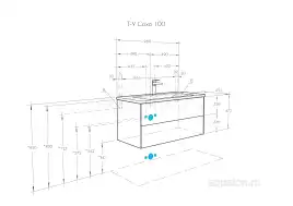 Тумба под раковину Aquaton Сохо 100 1A258201AJ9A0 подвесная цвет, слэйт / галька серая