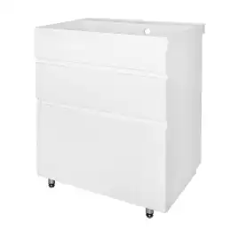 Тумба с раковиной Azario Эстима 60 CS00094592, напольная, Белая глянцевая